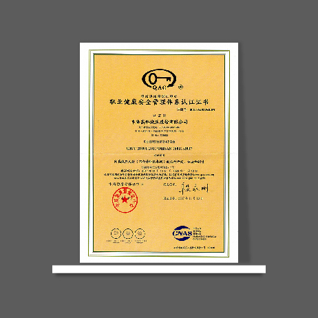 職業(yè)健康安全管理體系認(rèn)證證書(shū)